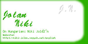 jolan niki business card